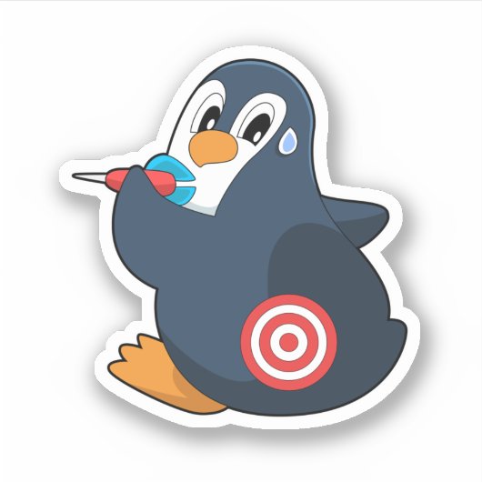 Penguin Darts Dart Dartboard Aufkleber (Vorderseite)