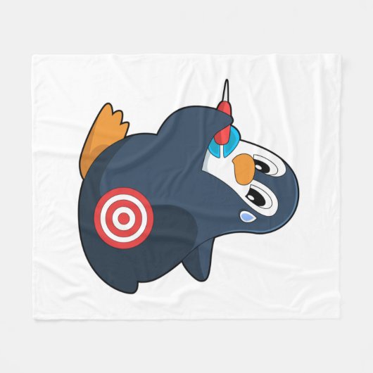 Penguin Darts Dart Dartboard Fleecedecke (Vorderseite (Horizontal))