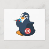 Penguin Darts Dart Dartboard Postkarte (Vorderseite)