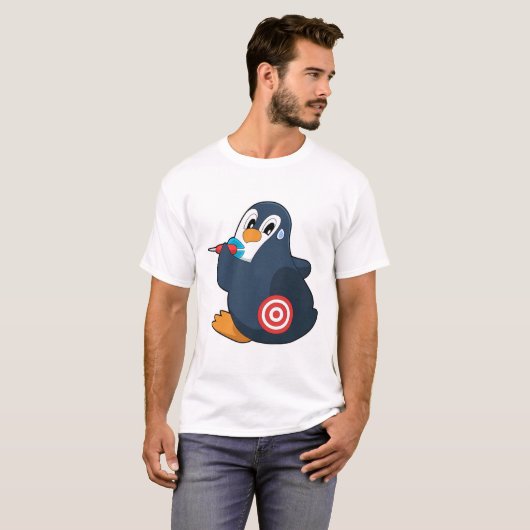 Penguin Darts Dart Dartboard T-Shirt (Vorne ganz)