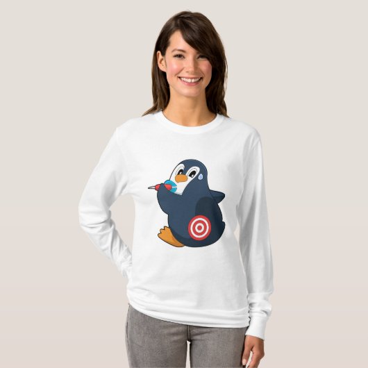 Penguin Darts Dart Dartboard T-Shirt (Vorne ganz)