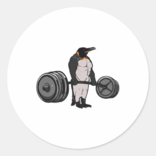 Penguin Deadlift Gym Weightlift Powerlift Runder Aufkleber