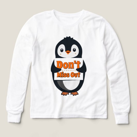 Penguin Don't Miss Out Throw Pillow (Design Vorderseite)