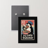 Penguin Eating Ramen Funny Slurp Squad Button (Vorderseite/Rückseite)