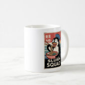 Penguin Eating Ramen Funny Slurp Squad Kaffeetasse (VorderseiteRechts)