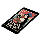 Penguin Eating Ramen Funny Slurp Squad Magnet (Linke Seite)
