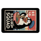 Penguin Eating Ramen Funny Slurp Squad Magnet (Horizontal)