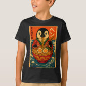 Penguin Eating Ramen Japanese Noodles Funny  T-Shirt (Vorderseite)