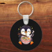 Penguin Eating Ramen Schlüsselanhänger (Vorderseite)