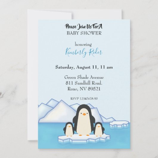 Penguin einladung (Vorderseite)