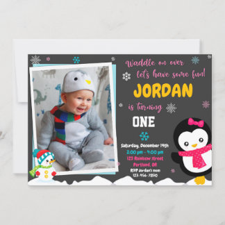 Penguin Einladung zum Geburtstag Einladung Pinguin