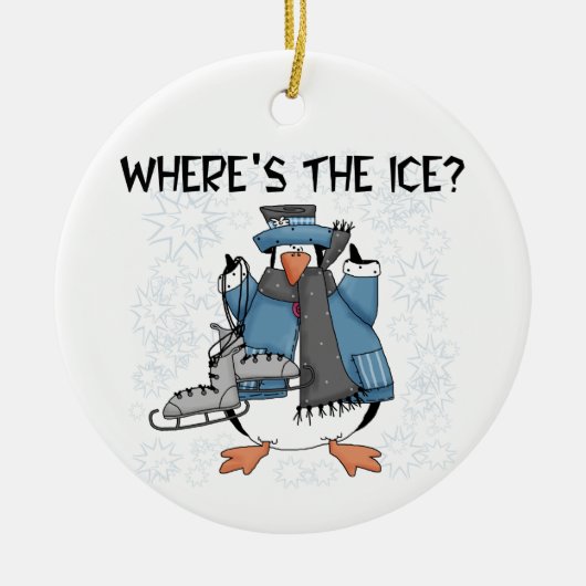 Penguin-Eis-Skaten-T-Shirts und Geschenke Keramik Ornament (Vorne)