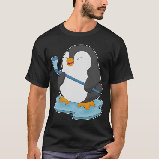 Penguin Eishockey Eishockeystick T-Shirt (Vorderseite)