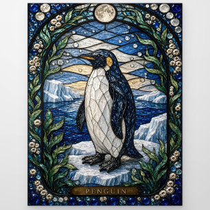 Penguin-Eisschelf Illumina-Buntglas Postkarte