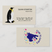Penguin Eltern mit seinem Baby Visitenkarte (Vorne/Hinten)