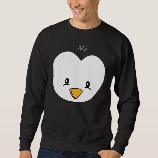 Penguin Face Halloween Costume Cute Penguin Sweatshirt (Vorderseite)