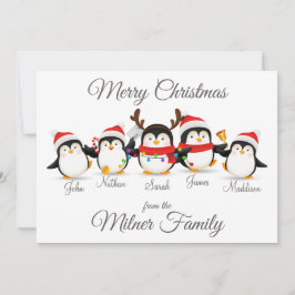 Penguin Familie Frohe Weihnachtskarte Ankündigung