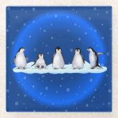 Penguin-Familie Glasuntersetzer (Vorderseite)