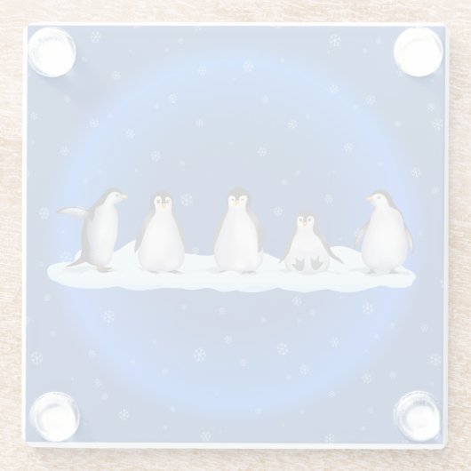 Penguin-Familie Glasuntersetzer (Rückseite)