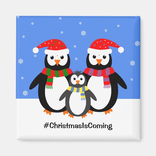 Penguin Familie Ihre Texte Weihnachten Magnet (Vorne)