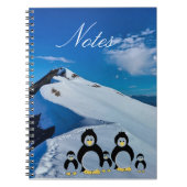 Penguin-Familie im Schnee-Notebook Notizblock (Vorderseite)