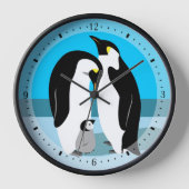 Penguin-Familie mit Baby-Kick Uhr (Vorderseite)