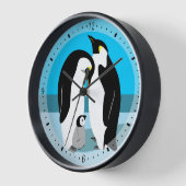 Penguin-Familie mit Baby-Kick Uhr (Winkel)