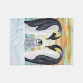 Penguin Familie mit Baby Penguin Fleecedecke (Vorderseite (Horizontal))
