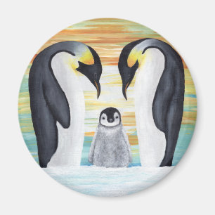 Penguin Familie mit Baby Penguin Magnet