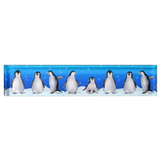 Penguin-Familie Namensplakette (Vorderseite)