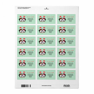 Penguin Familie wir umgezogen Adresse Adressaufkleber