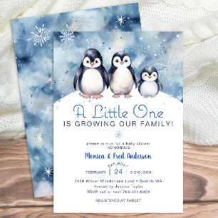 Penguin Familien Winter Baby Dusche einladen Einladung