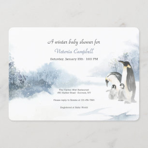Penguin FamilienBaby-Dusche Einladung