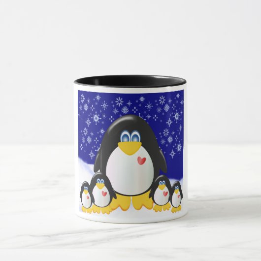 Penguin Familiengeschenk Tasse (Zentrum)