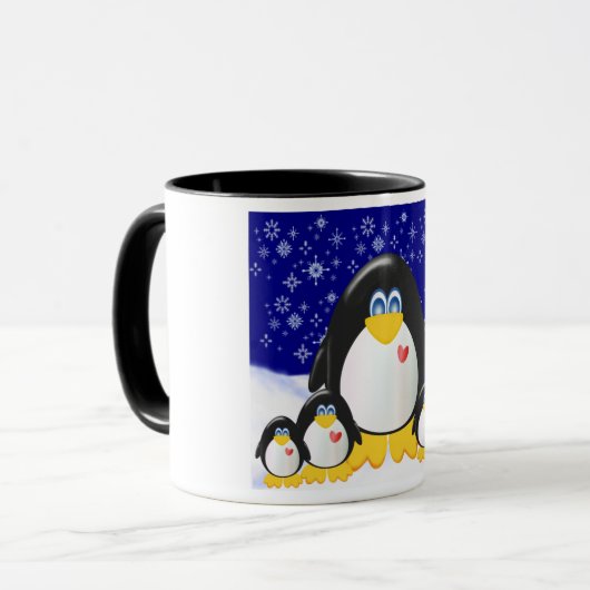 Penguin Familiengeschenk Tasse (Vorderseite Links)