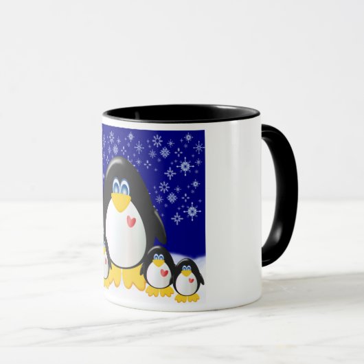 Penguin Familiengeschenk Tasse (VorderseiteRechts)