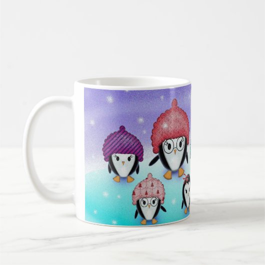 Penguin Familienurlaub Tasse (Links)