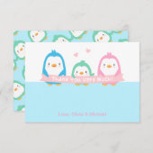 Penguin Family Niedlich Babydusche Vielen Dank Kar Dankeskarte (Vorne/Hinten)