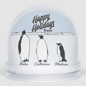 Penguin Family Personalized Christmas Snow Globe Schneekugeln (Vorderseite)