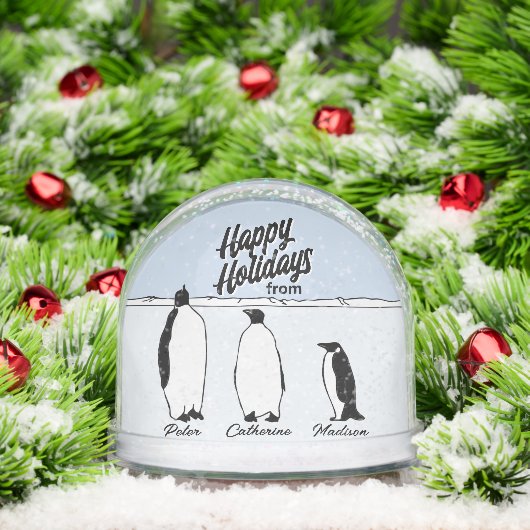 Penguin Family Personalized Christmas Snow Globe Schneekugeln (Weihnachten)