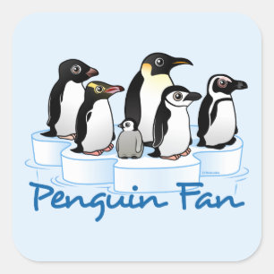 Penguin Fan Quadratischer Aufkleber