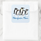 Penguin Fan Quadratischer Aufkleber (Tasche)