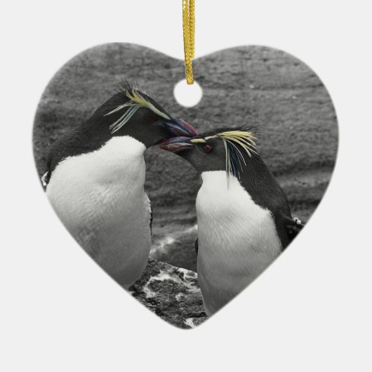 Penguin-Farbenexplosion Keramik Ornament (Vorne)