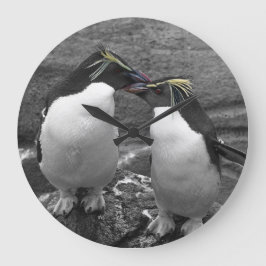 Penguin-Farbenpracht Große Wanduhr