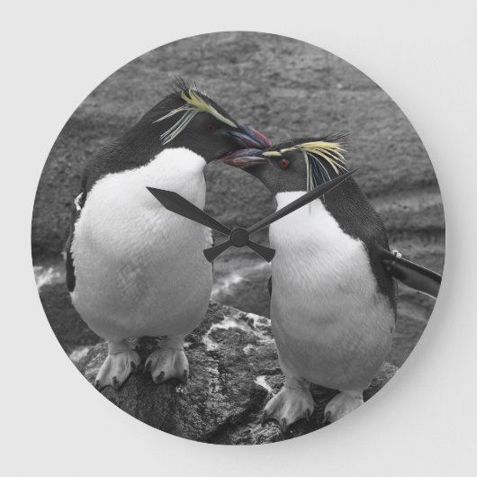 Penguin-Farbenpracht Große Wanduhr (Vorderseite)