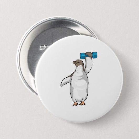 Penguin Fitness Dumbell Button (Vorne & Hinten)