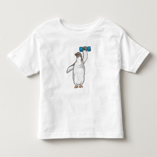 Penguin Fitness Dumbell Kleinkind T-shirt (Vorderseite)