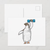 Penguin Fitness Dumbell Postkarte (Vorne/Hinten)