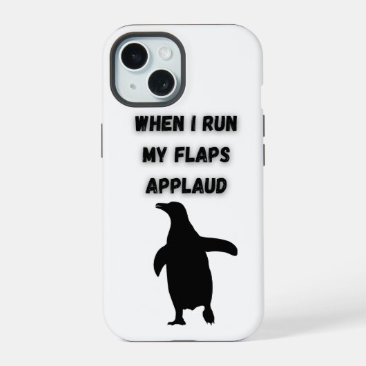 penguin flaps applaud inappropriate embarrassing iPhone 15 hülle (Rückseite)