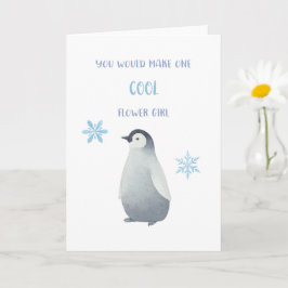 Penguin Flower Girl Vorschlag Card Karte